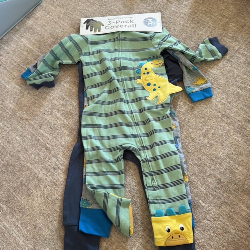 Koala Baby Dinosaur Coverall 3-Pack